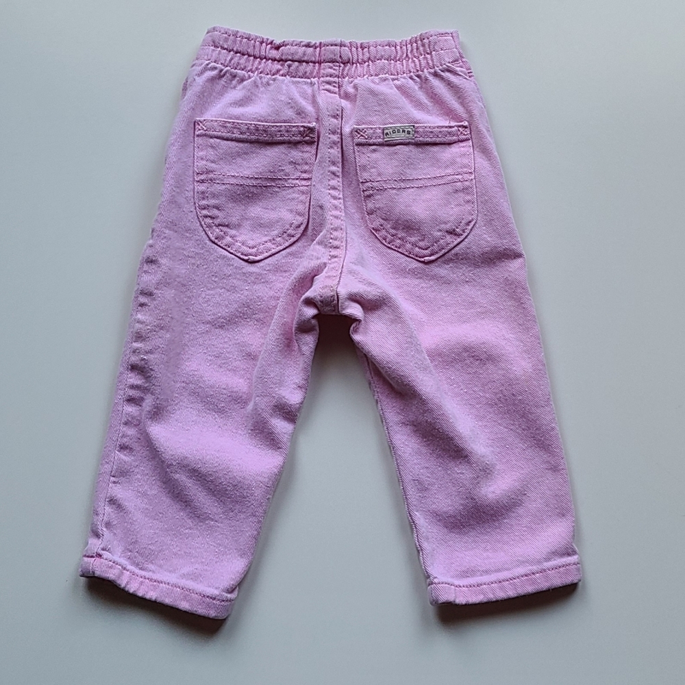 🩷 ~Vintage~ 90s Y2K Infant Girls 18 Months Pink Lee Rider Denim Jeans